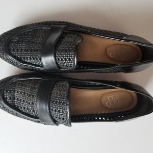 Franco Sarto Halston 2 Woven Black Loafer